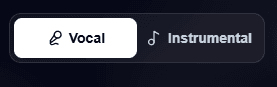 Step 2: Vocal and Instrumental mode selector