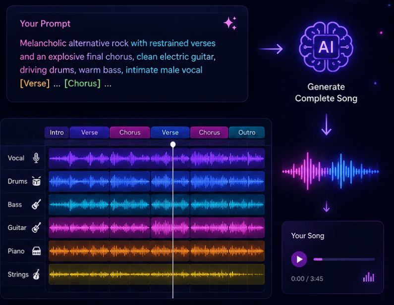 Prompt to complete song workflow